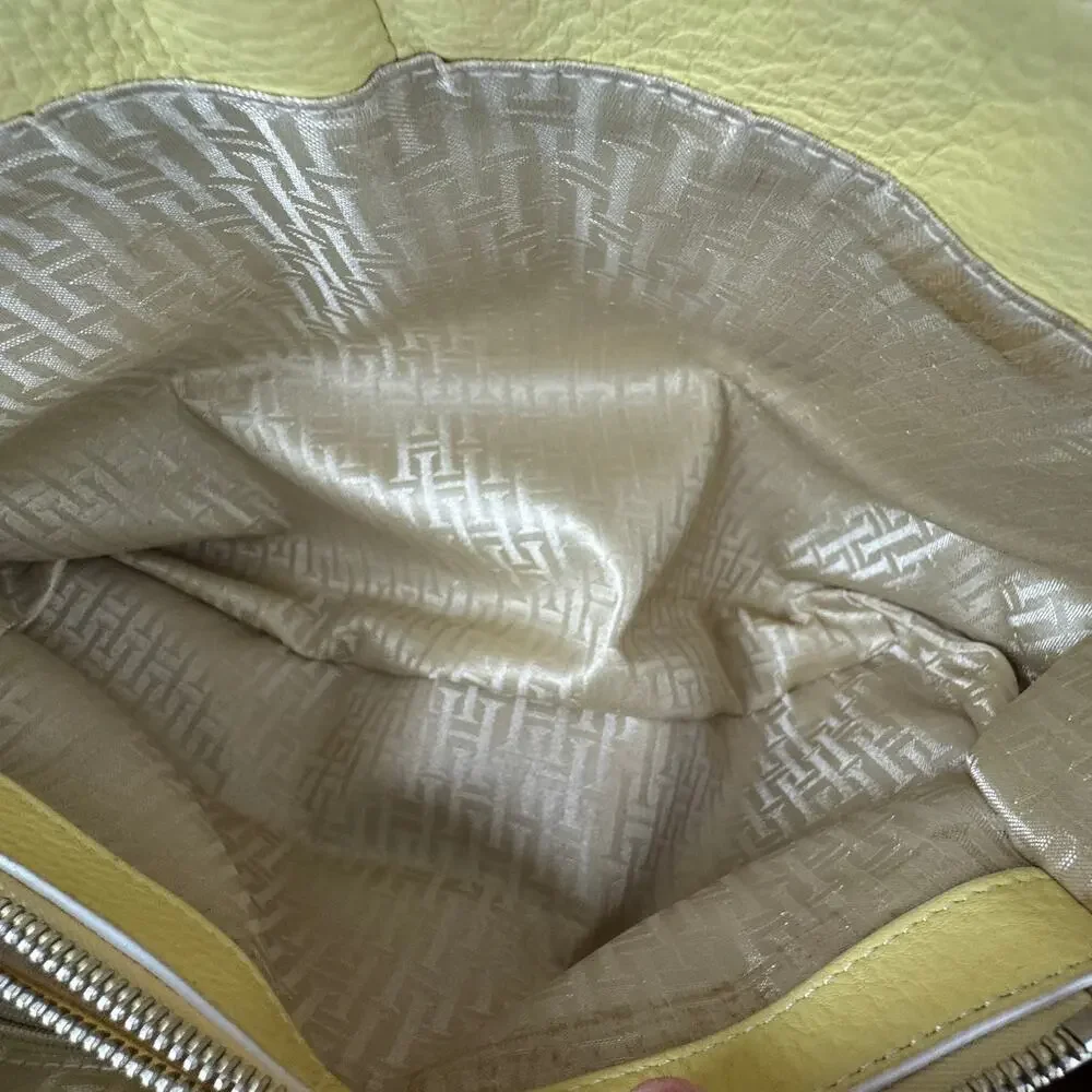 Tommy Hilfiger Butter Yellow Pebbled Buttery Soft Leather Vintage Handbag